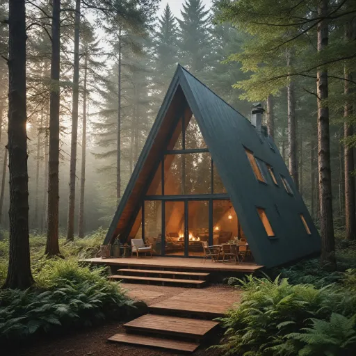 An elegant a frame cabin in the woods for a refined escape