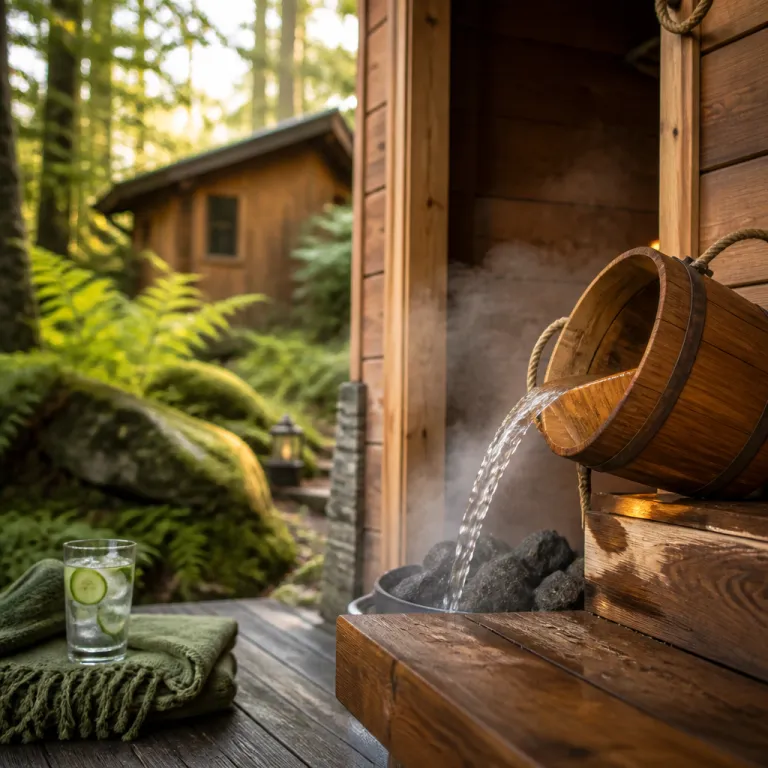 Glamping cabins with sauna for elevated spa style escapes in nature